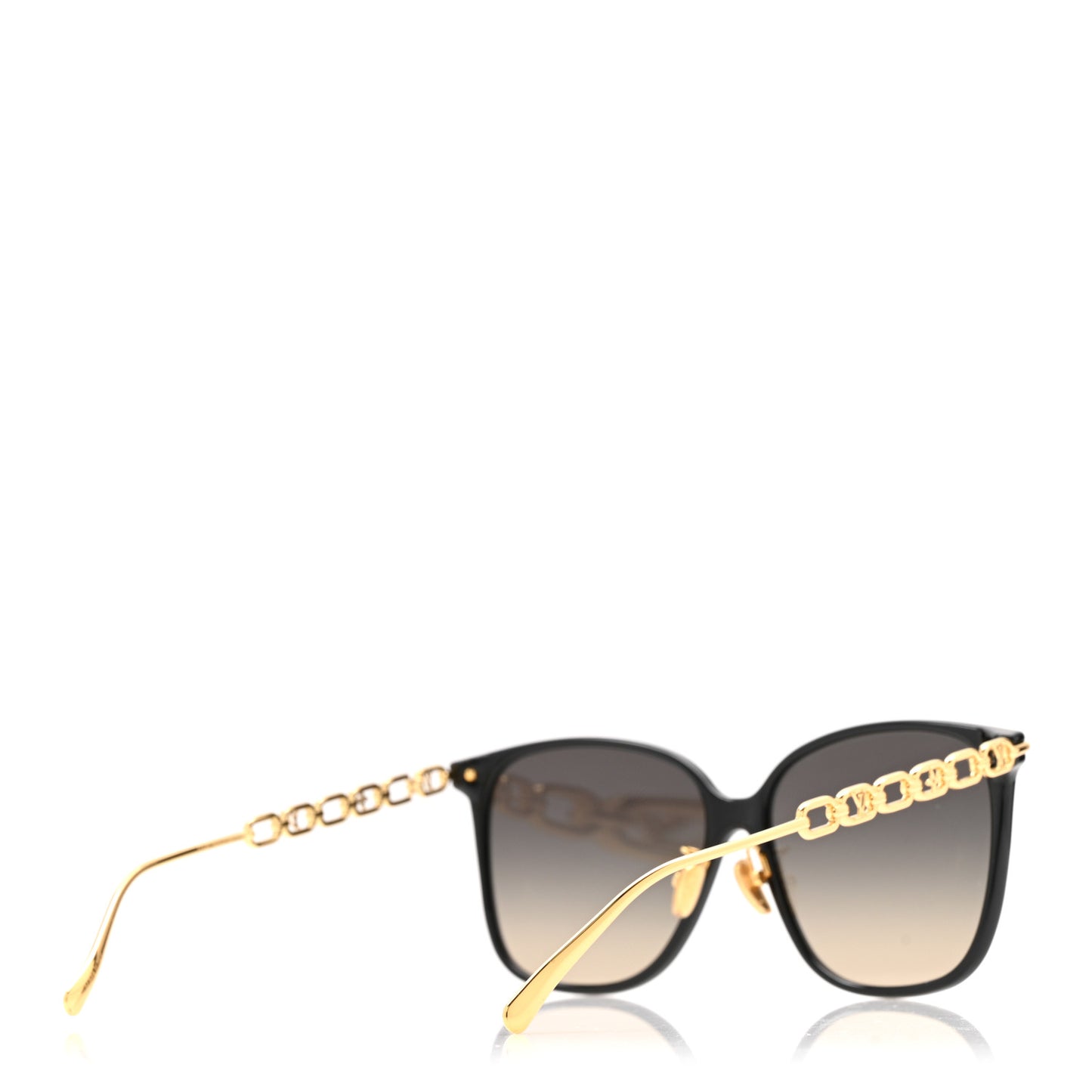 Acetate Metal My LV Chain Two Classique Square Sunglasses Z1911U Black