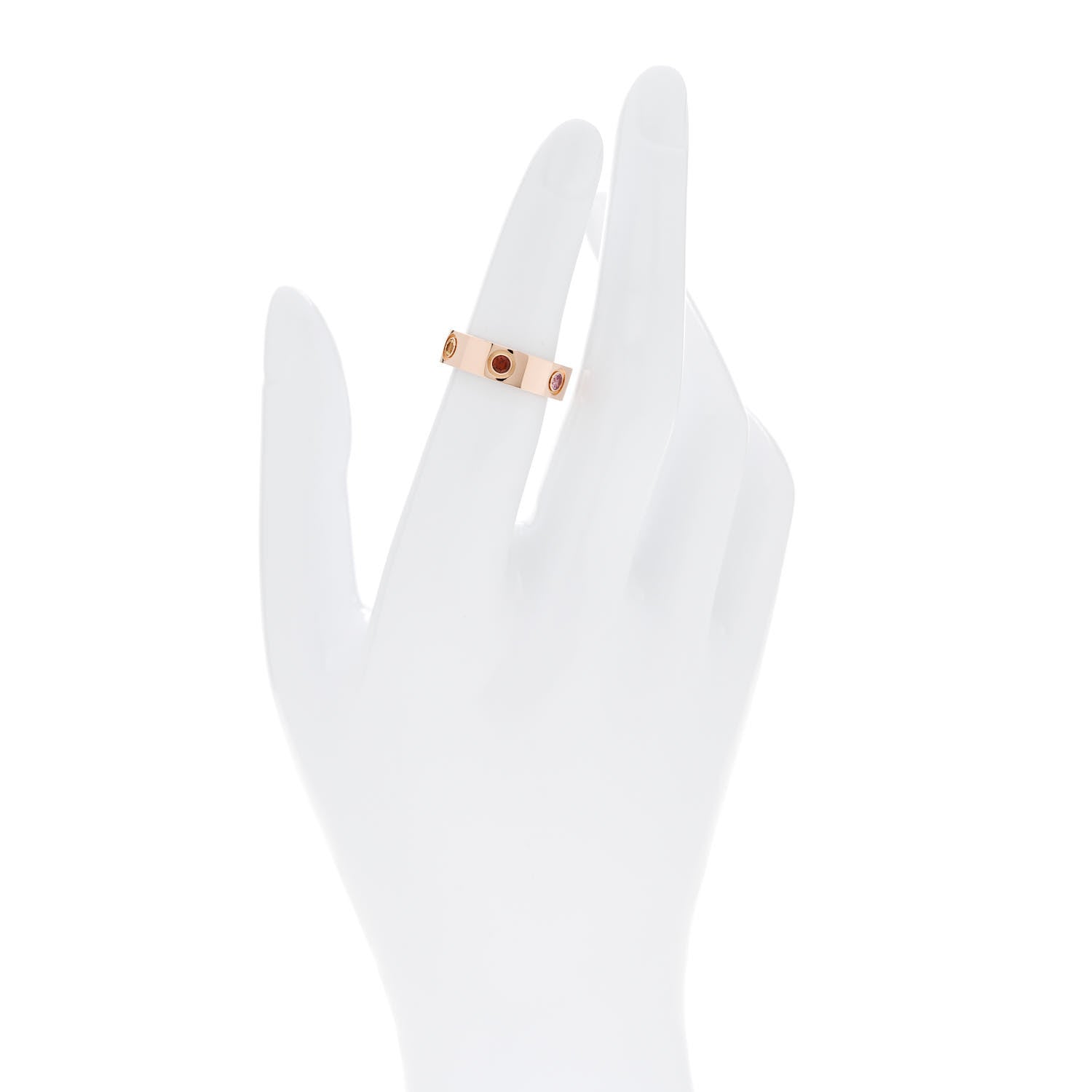 Cartier 18K Pink Gold Sapphire Garnet Amethyst 5.5mm LOVE Ring 50 5.25 2 of 4