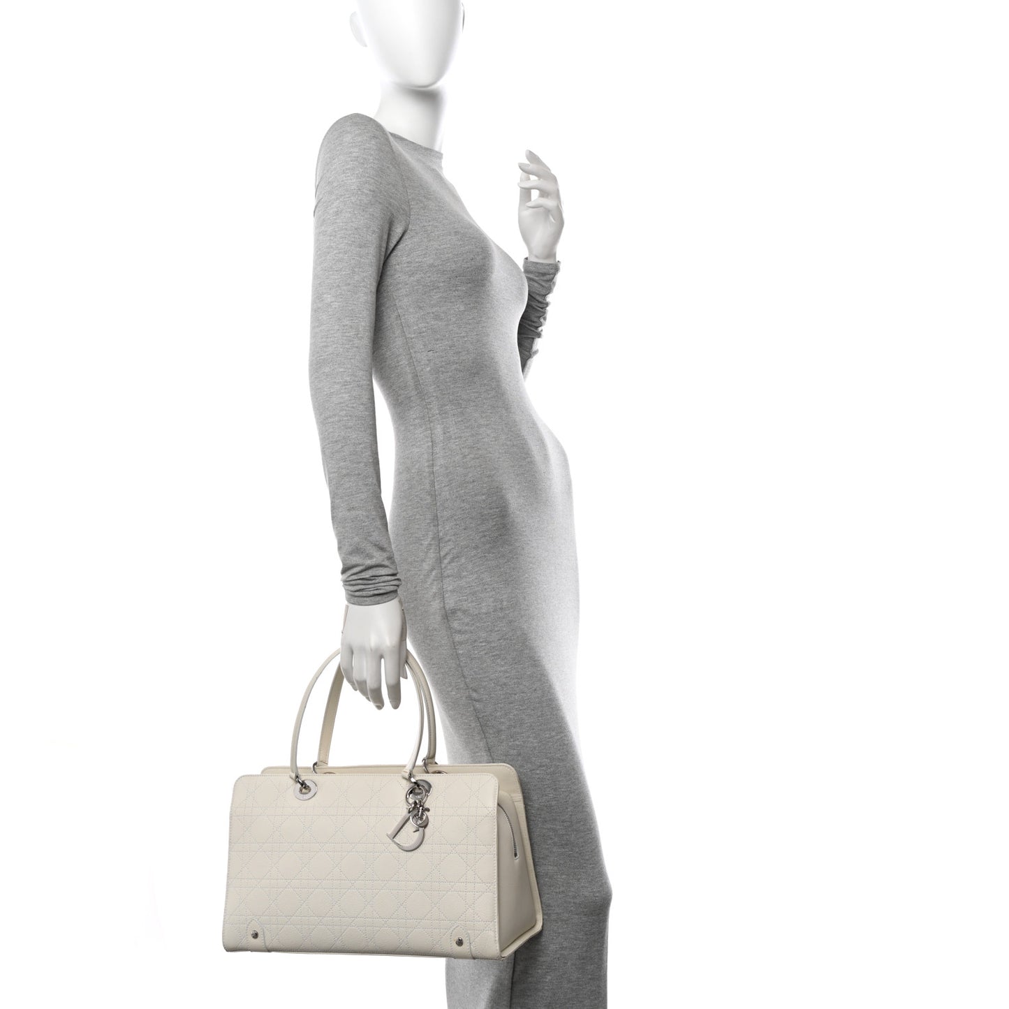 Lambskin Cannage Soft Lady Dior East West White