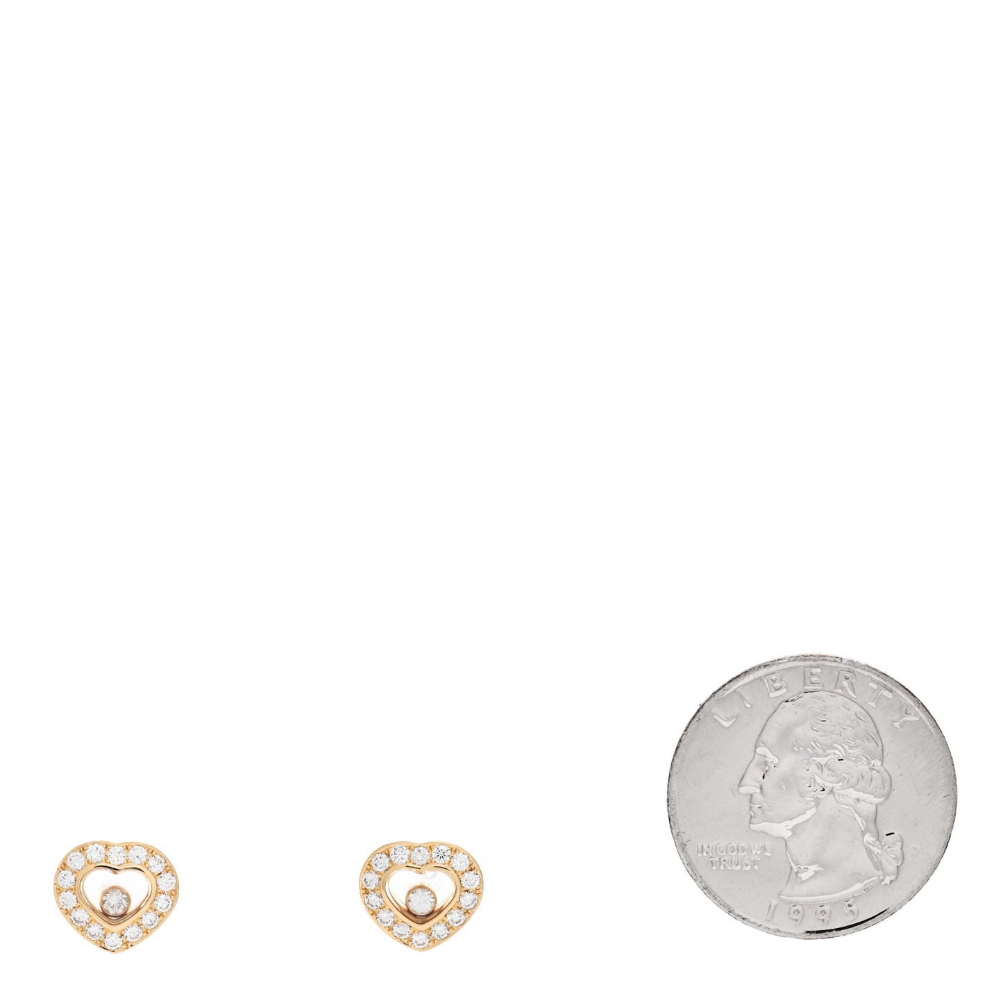 18K Yellow Gold Diamond Happy Diamonds Icons Heart Earrings