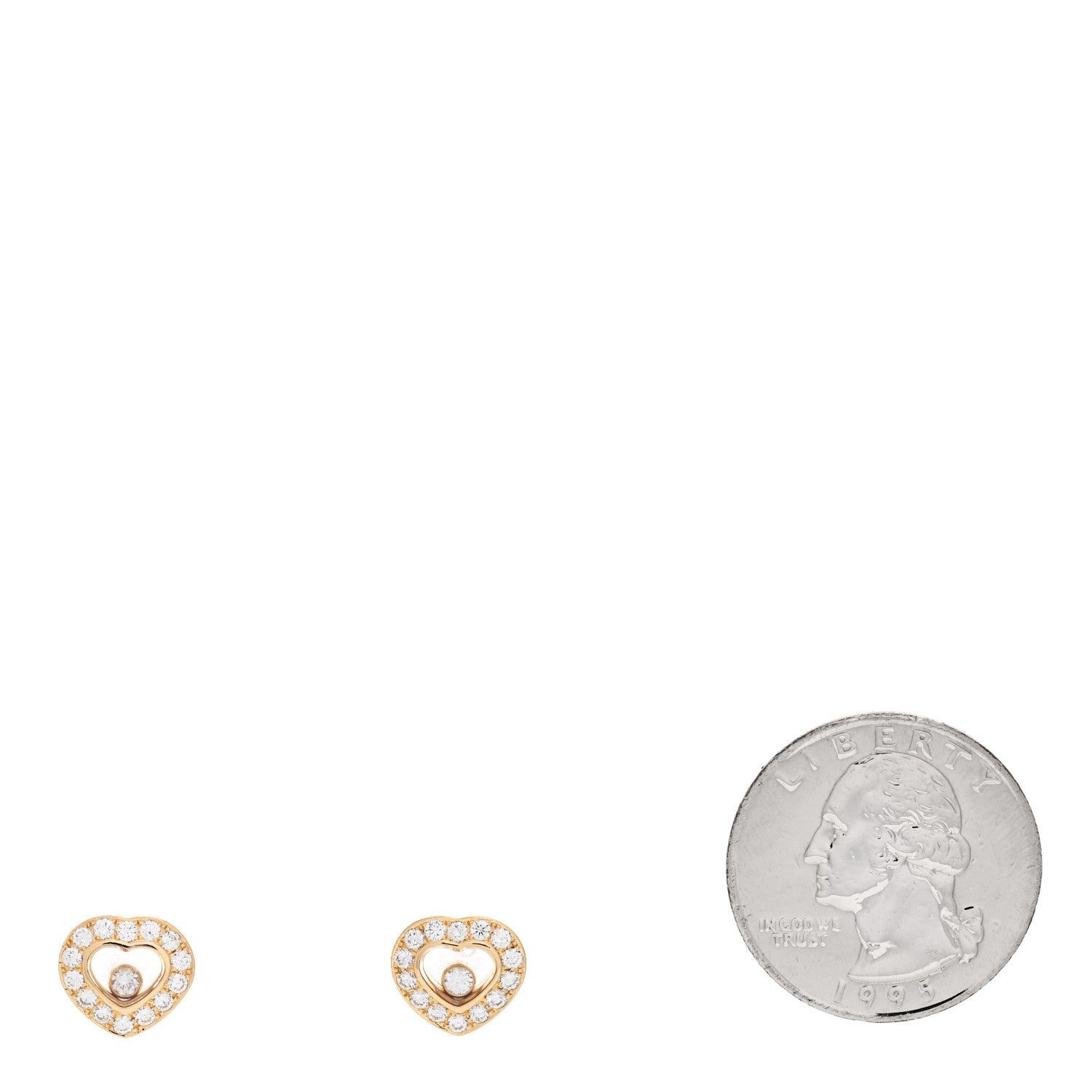 Chopard 18K Yellow Gold Diamond Happy Diamonds Icons Heart Earrings 2 of 4