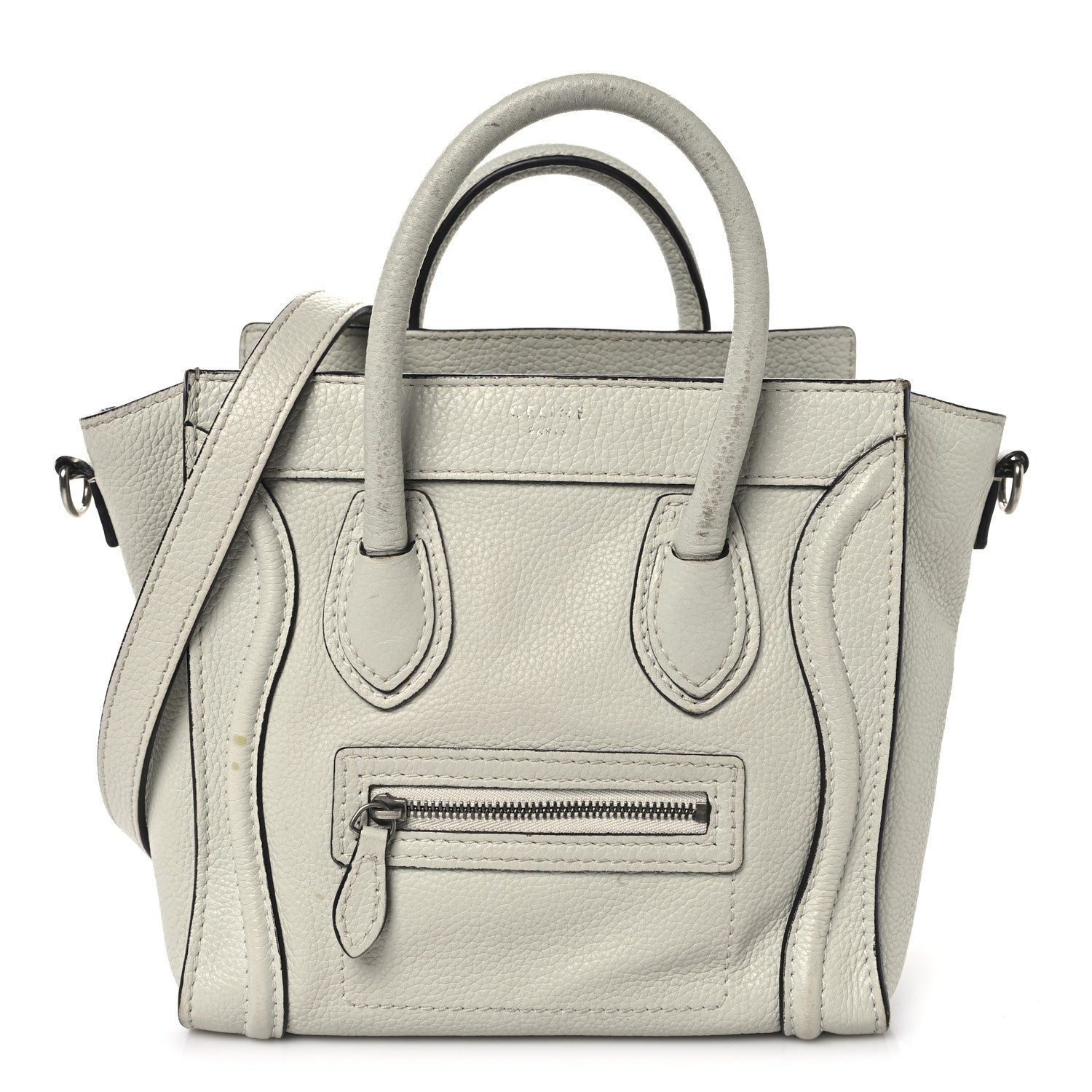 Celine Drummed Calfskin Nano Luggage Lune 1 of 15