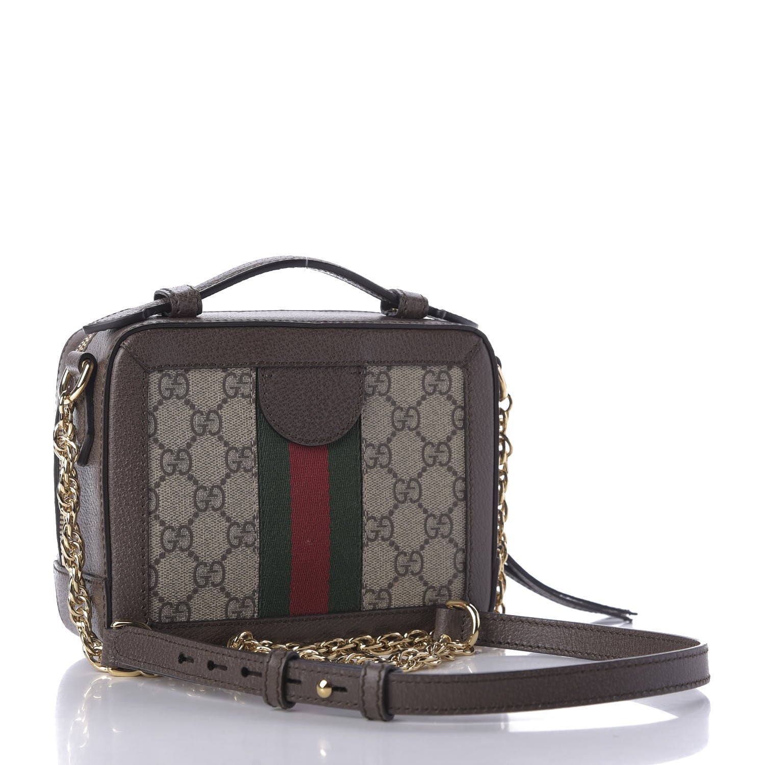 Gucci GG Supreme Monogram Mini Ophidia Top Handle Shoulder Bag Brown 3 of 9