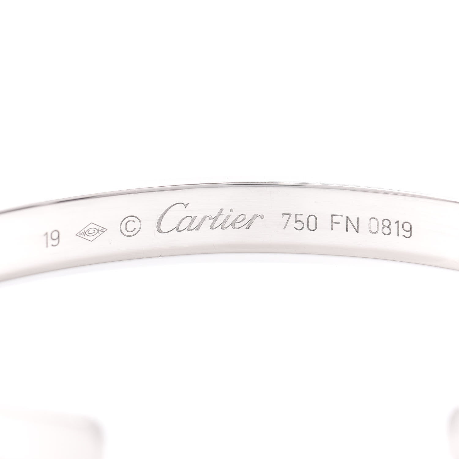 Cartier 18K White Gold LOVE Cuff Bracelet 19 4 of 4
