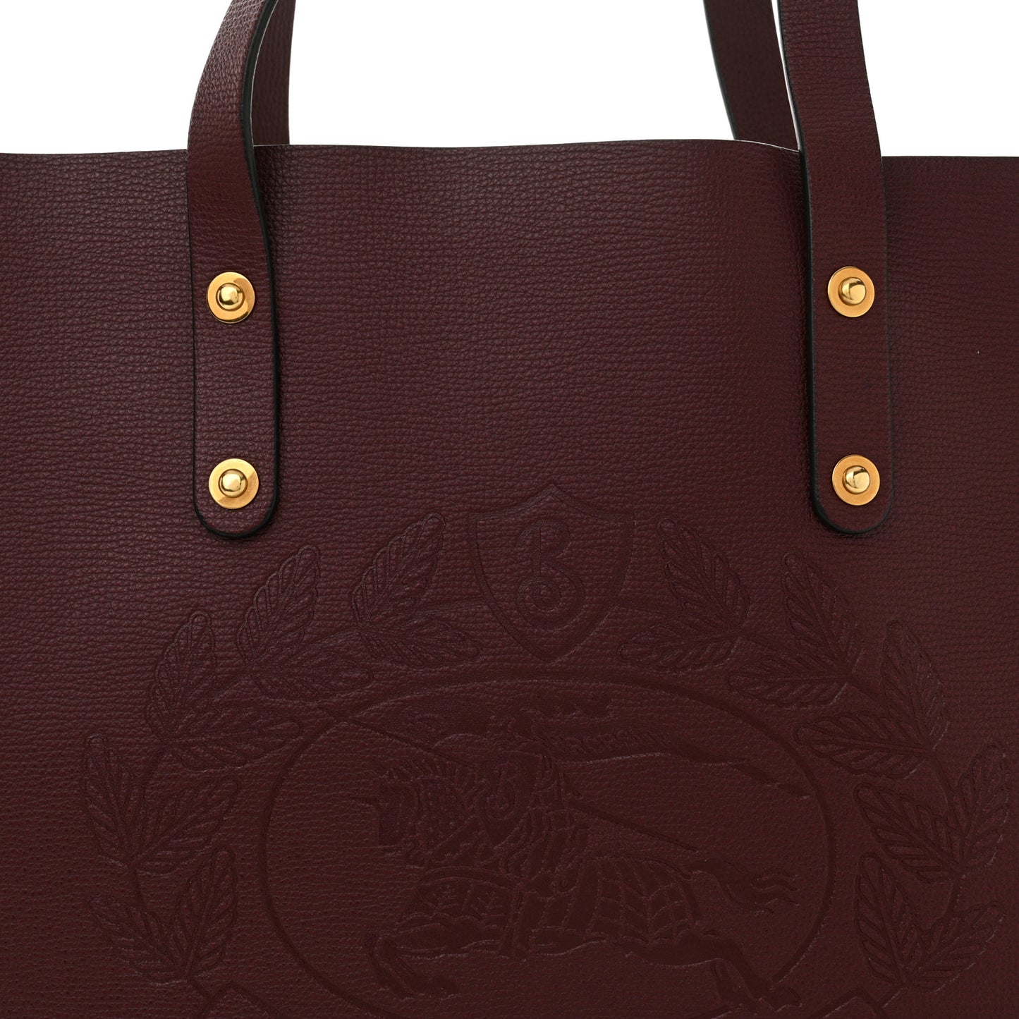 Calfskin Crest Embossed Small Tote Burgundy