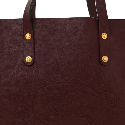 Burberry Calfskin Crest Embossed Small Tote Burgundy 7 of 9