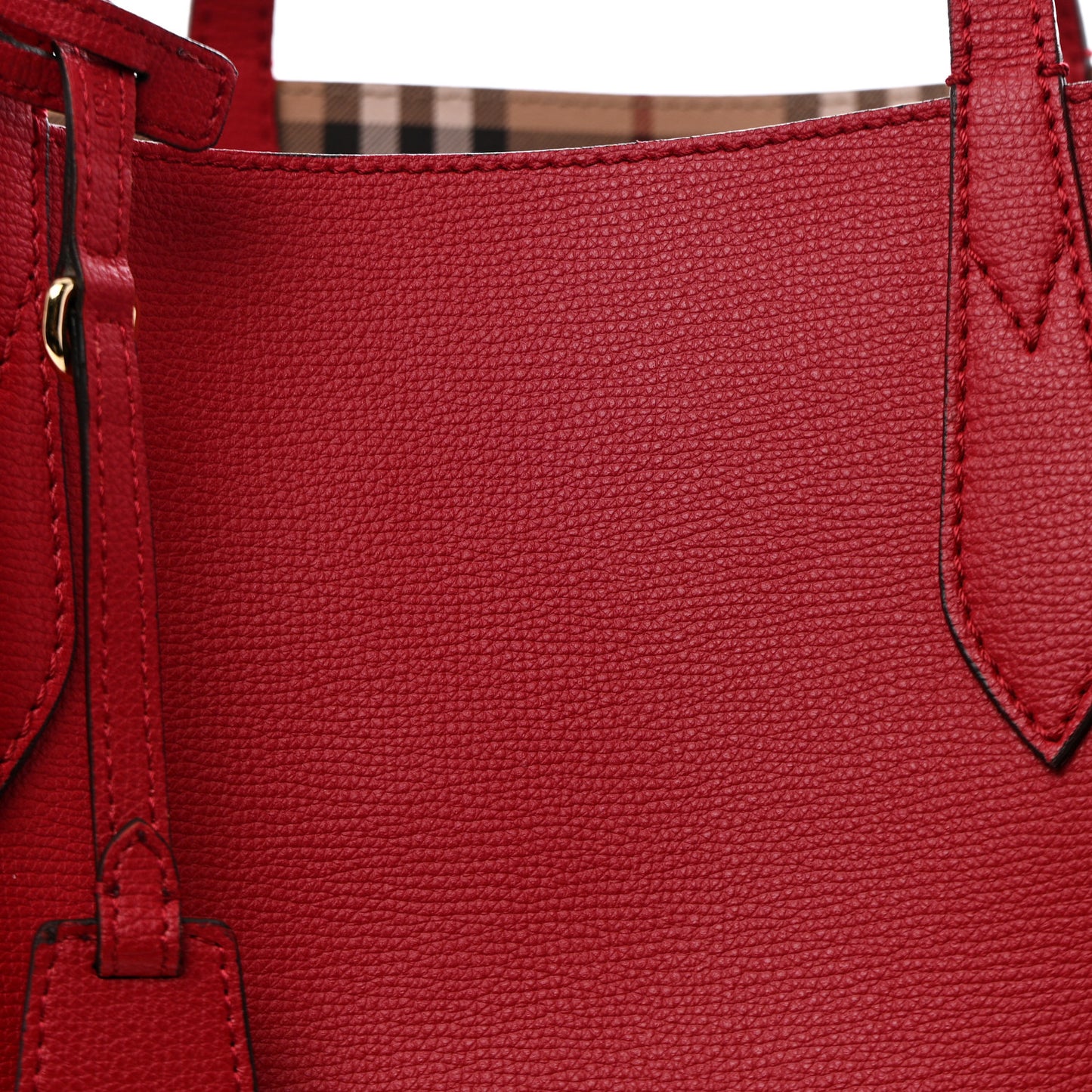 Haymarket Check Medium Reversible Tote Poppy Red