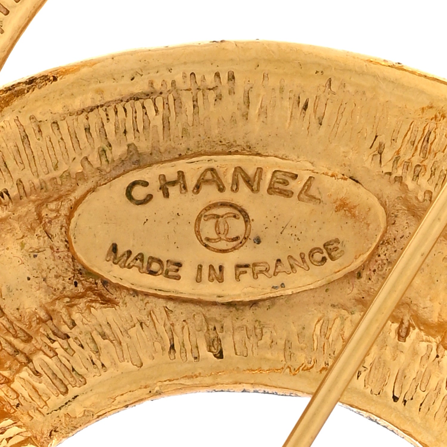 Chanel Metal Quilted Large CC Brooch Gold 4 of 6