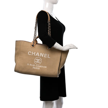 Chanel Mixed Fibers Medium Deauville Tote Beige 2 of 16