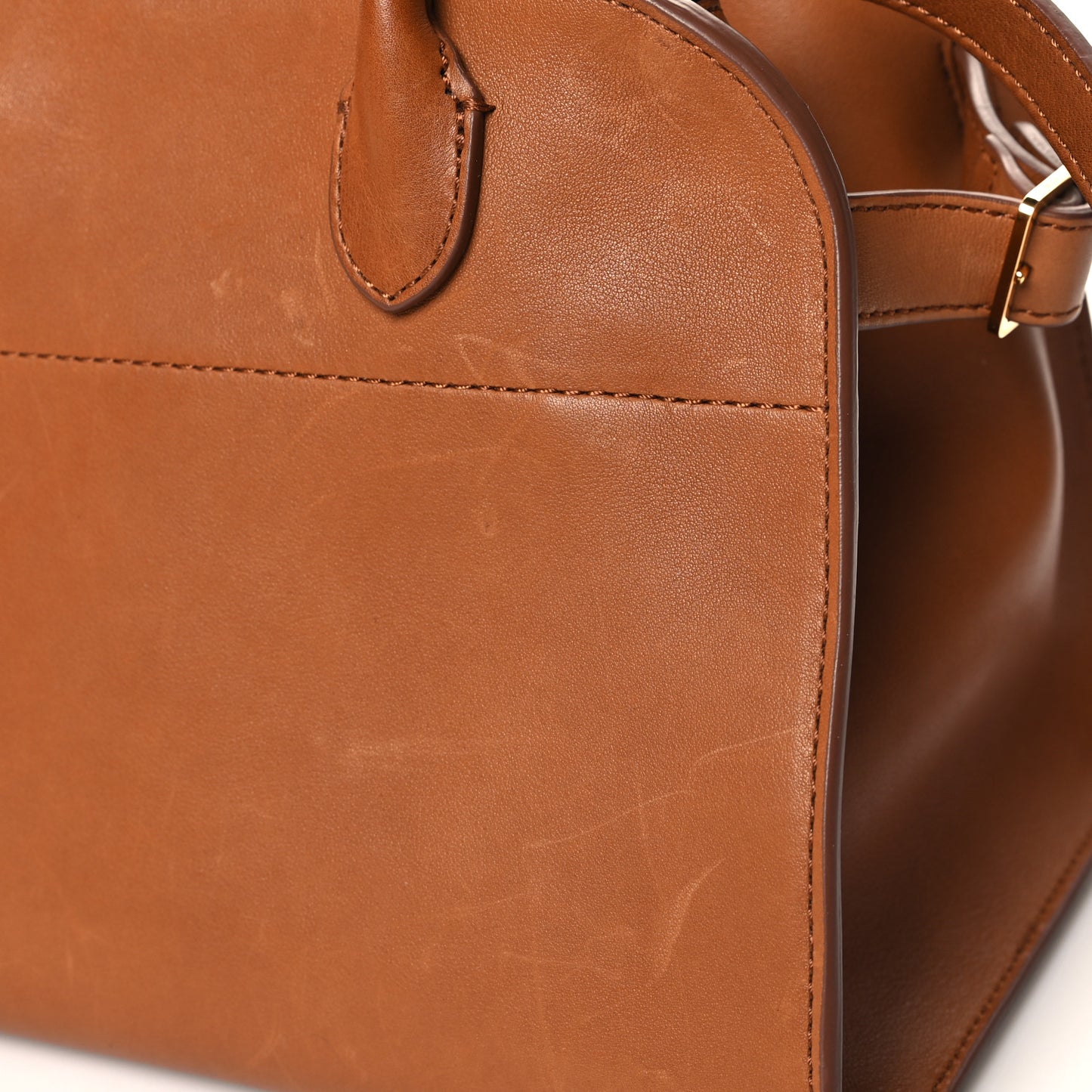 Polished Saddle Calfskin Soft Margaux 10 Bag Cuir