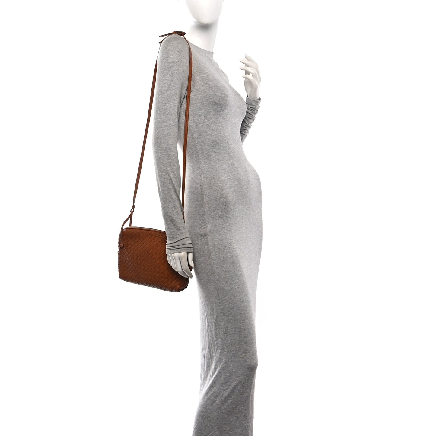 Nappa Intrecciato Nodini Crossbody Messenger Noce