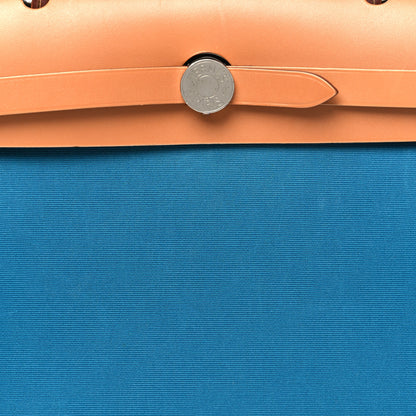 Hermes Toile Officier Vache Hunter Herbag Zip PM 31 Bleu Izmir Fauve 8 of 10