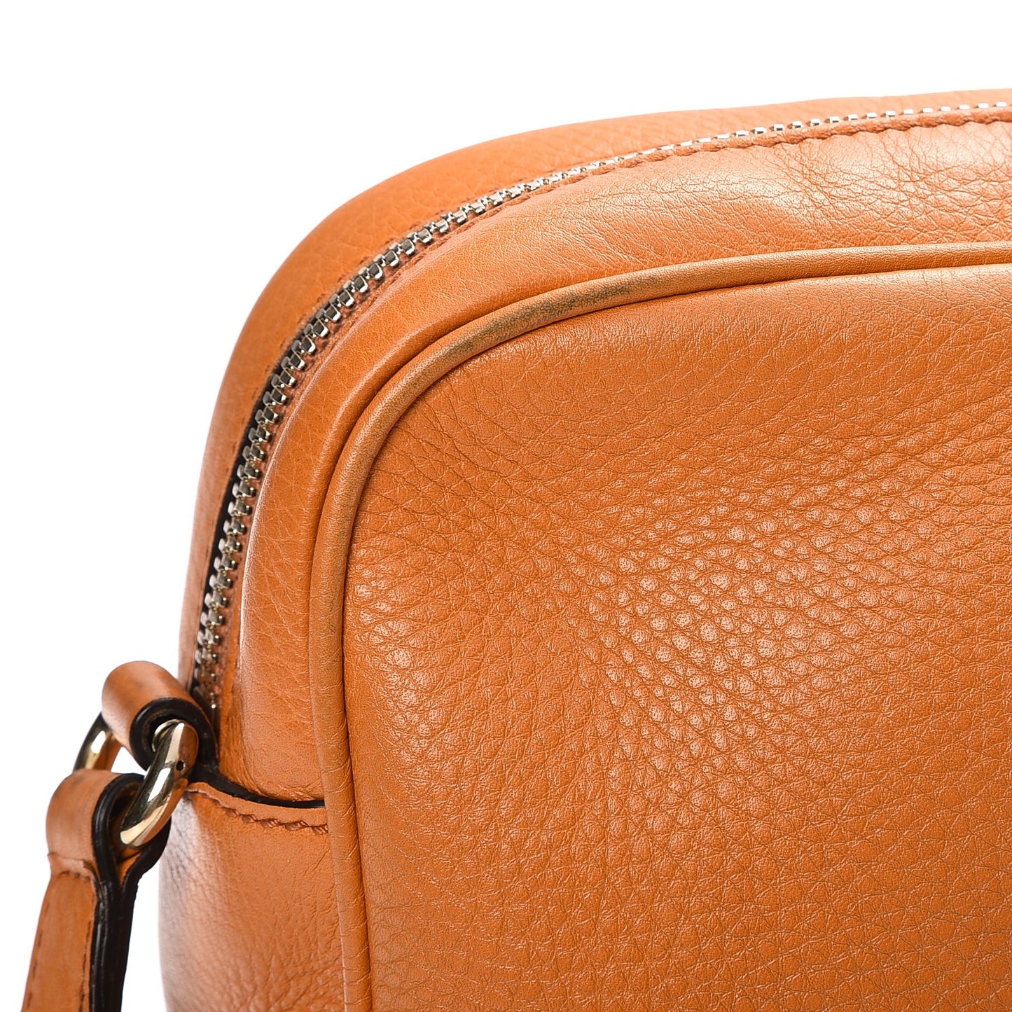 Pebbled Calfskin Small Soho Disco Bag Curcuma