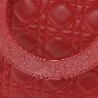 Christian Dior Lambskin Cannage Medium Lady Dior Red 10 of 13
