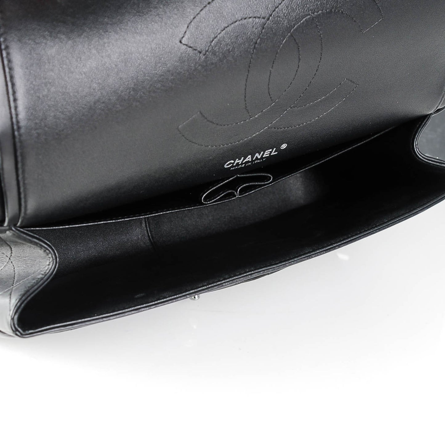 Lambskin Quilted Jumbo Double Flap Black