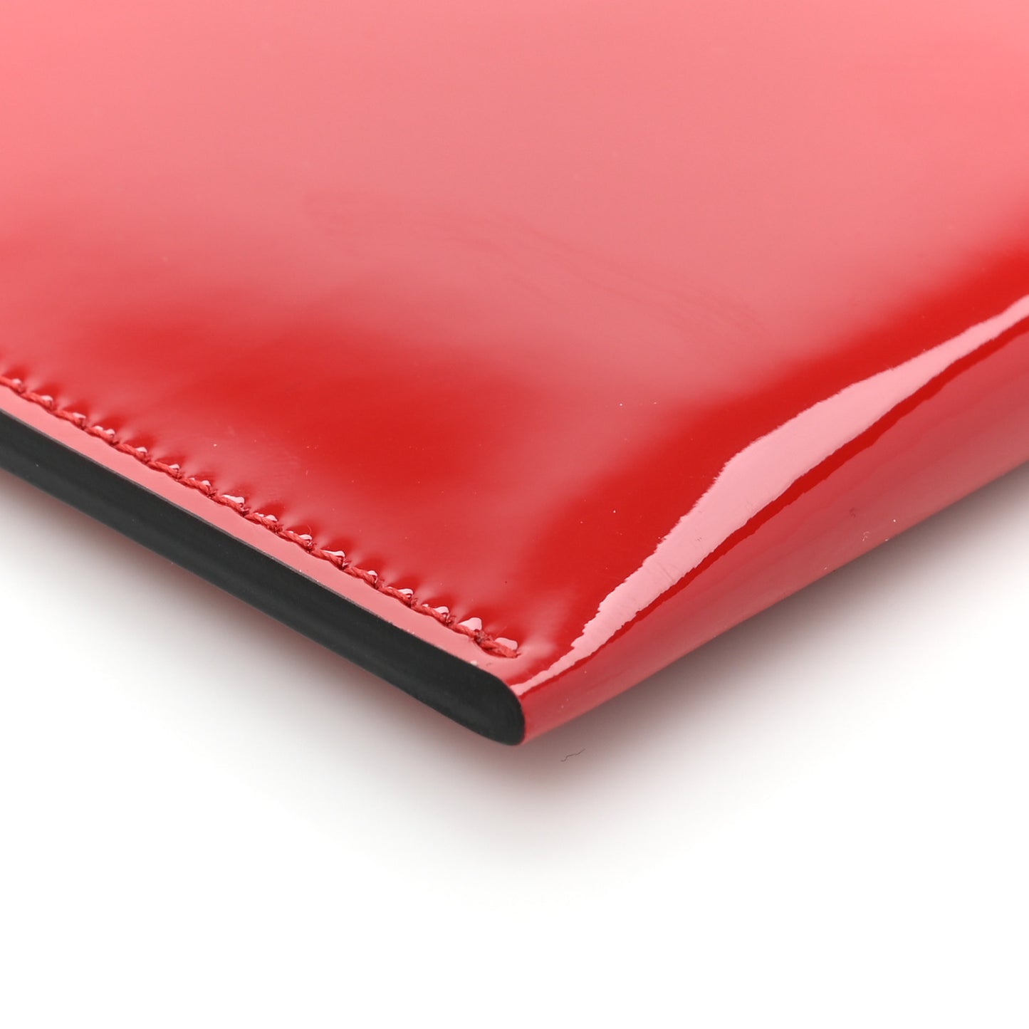 Patent Skull Lock Envelope Clutch Red
