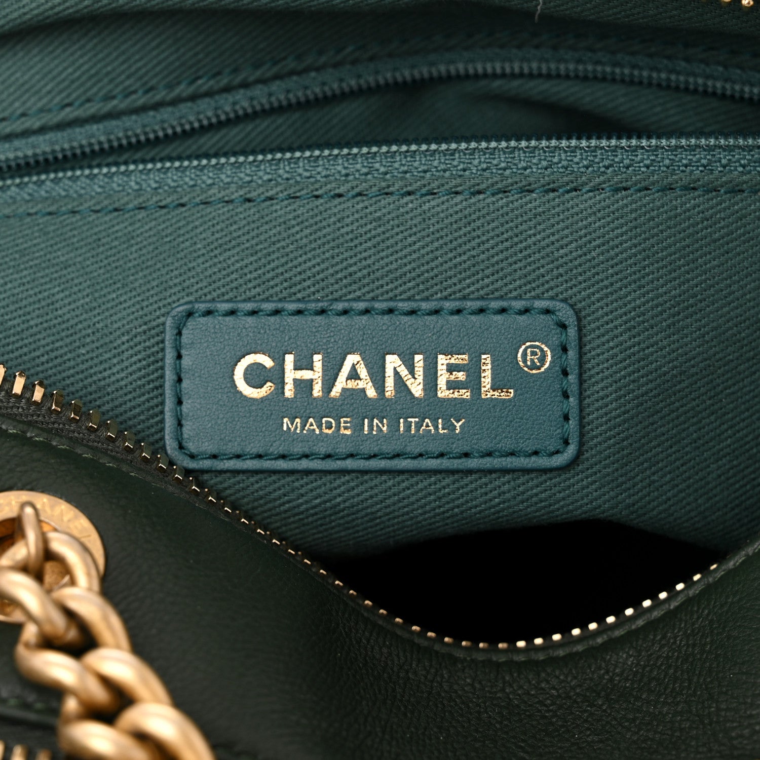 Chanel Tweed Shearling Grained Calfskin Camera Case Green 7 of 12