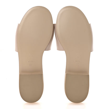 Chanel Calfskin Patent Calfskin Logo Mules 35 Beige 37 Beige 6 of 10
