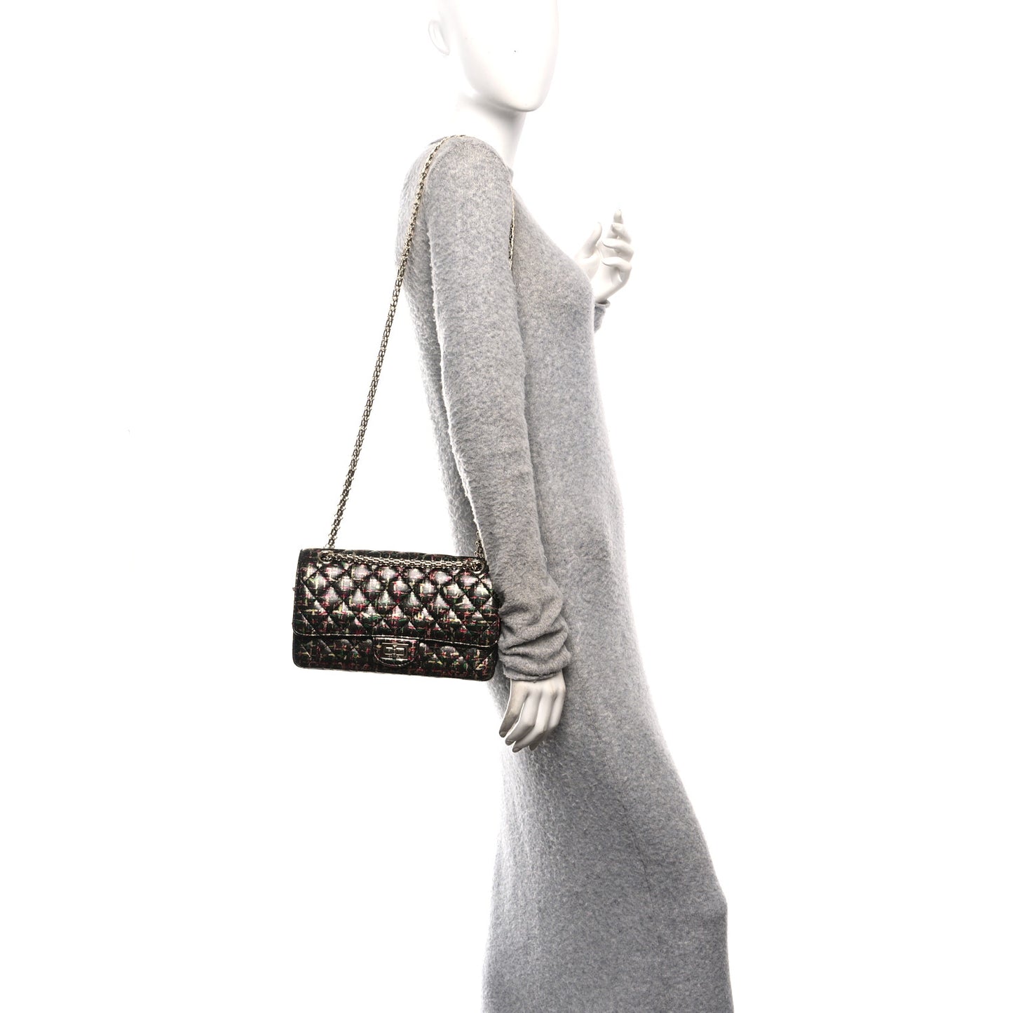 Tweed Printed Lambskin Quilted 2.55 Reissue 225 Flap Multicolor