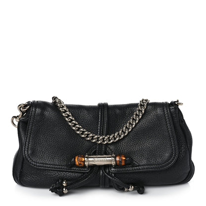 Gucci Calfskin Bamboo Croisette Evening Bag Black 1 of 10