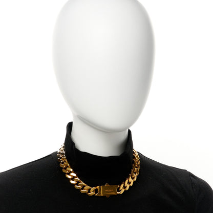 Saint Laurent Metal Curb Chain Necklace Gold 2 of 5