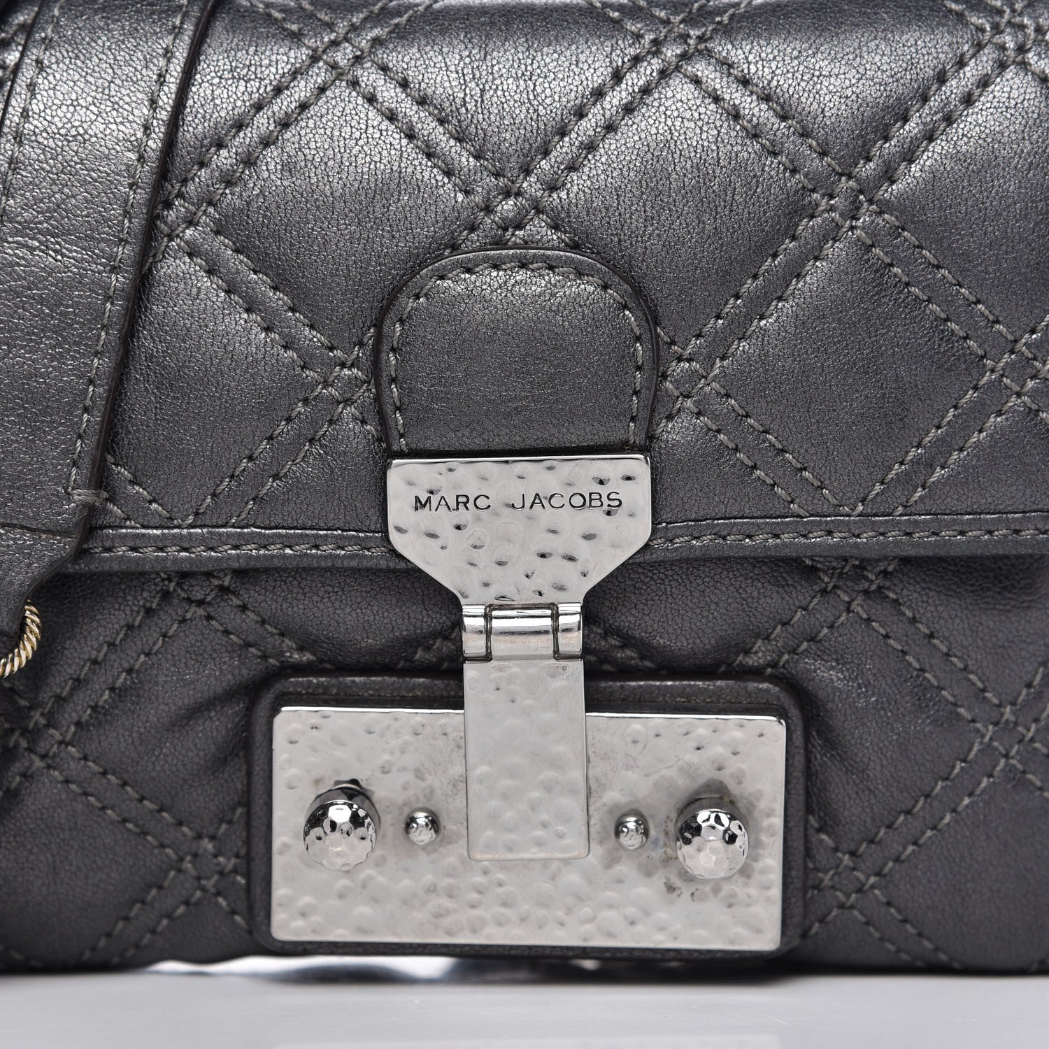 Marc Jacobs Metallic Lambskin Baroque Single Flap Grey 10 of 10