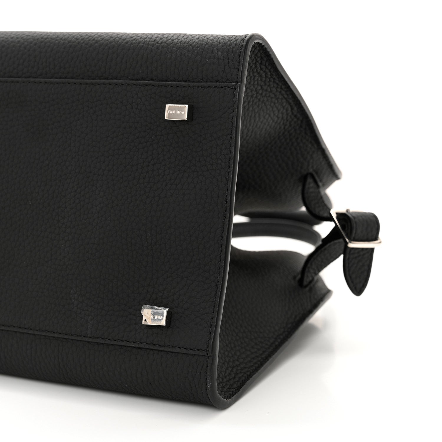 The Row Grained Calfskin Soft Margaux 10 Bag Black 9 of 11