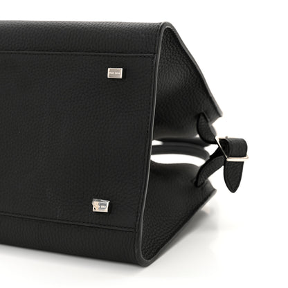 The Row Grained Calfskin Soft Margaux 10 Bag Black 9 of 11