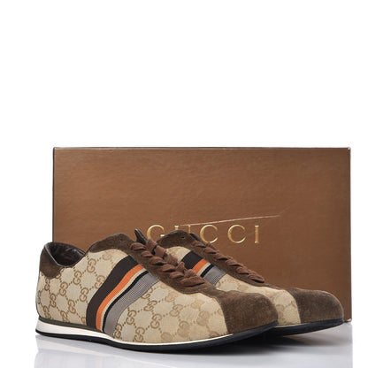 Gucci GG Monogram Suede Web Mens Sneakers 10 Brown 15 of 15