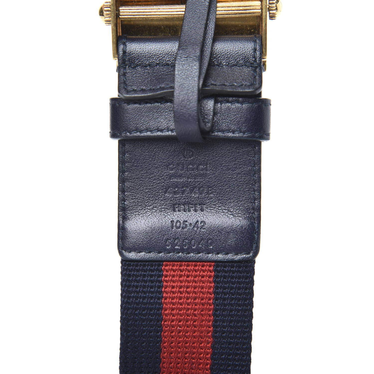 Gucci Feline Buckle Web Belt 105 42 Blue Red 3 of 3