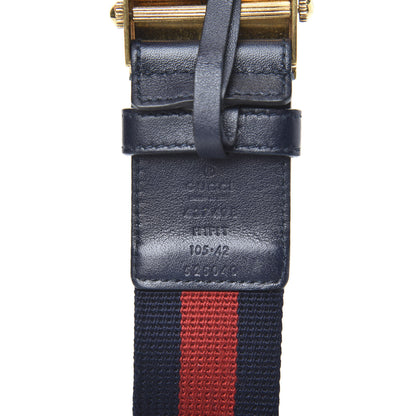 Gucci Feline Buckle Web Belt 105 42 Blue Red 3 of 3