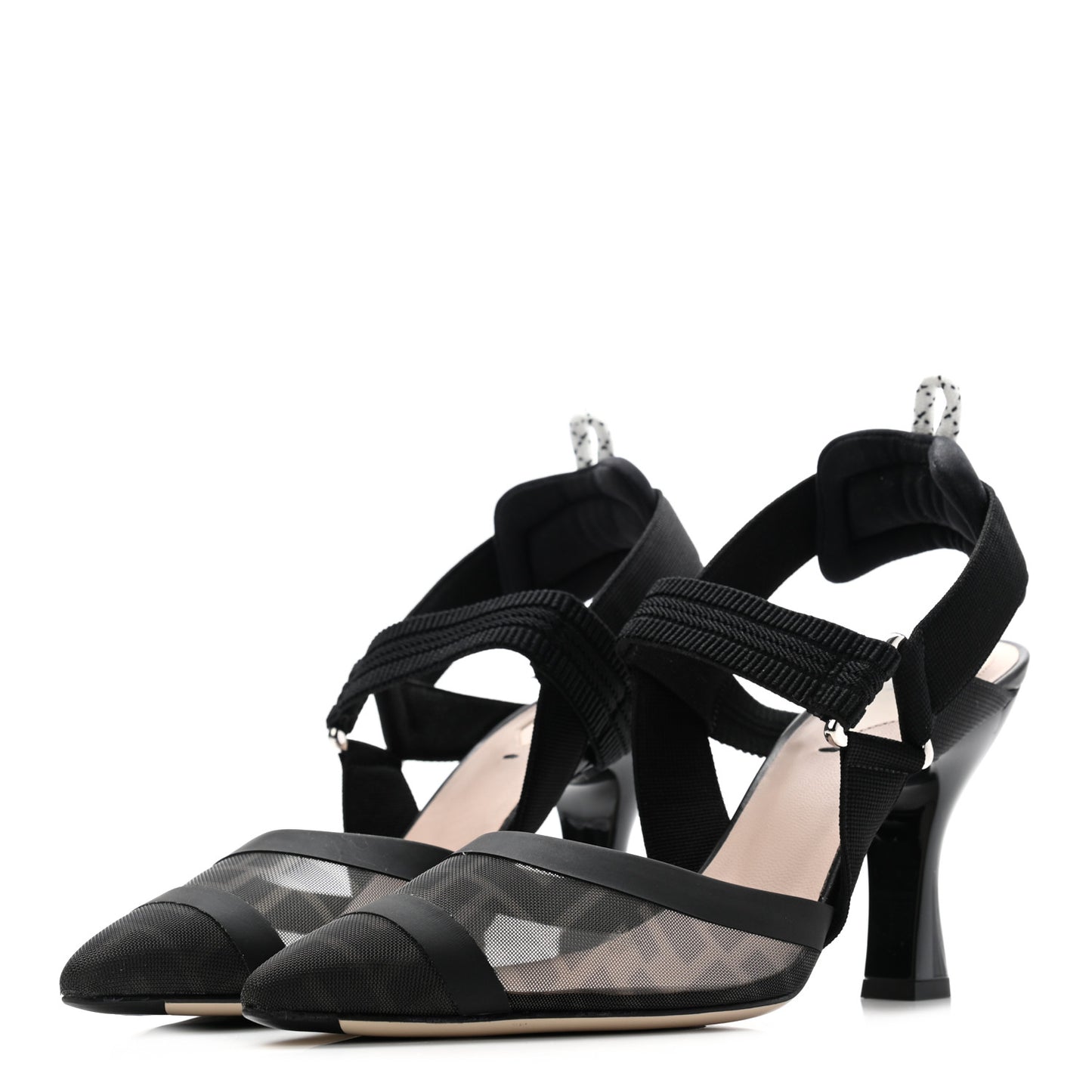 Technical Mesh FF Colibri 85mm Slingback Pumps 39 Black