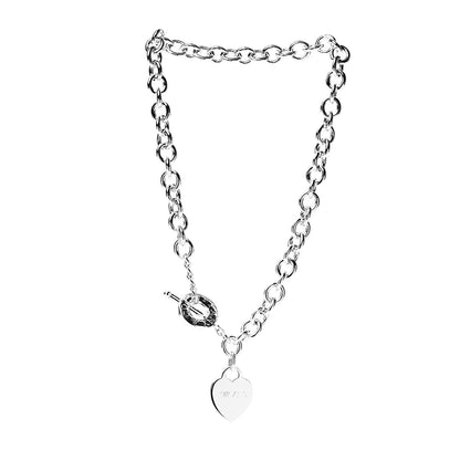 Tiffany Sterling Silver Heart Tag Toggle Necklace 2 of 4