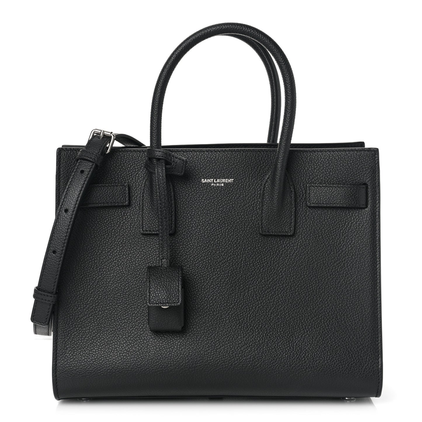 Grained Calfskin Baby Sac De Jour Black