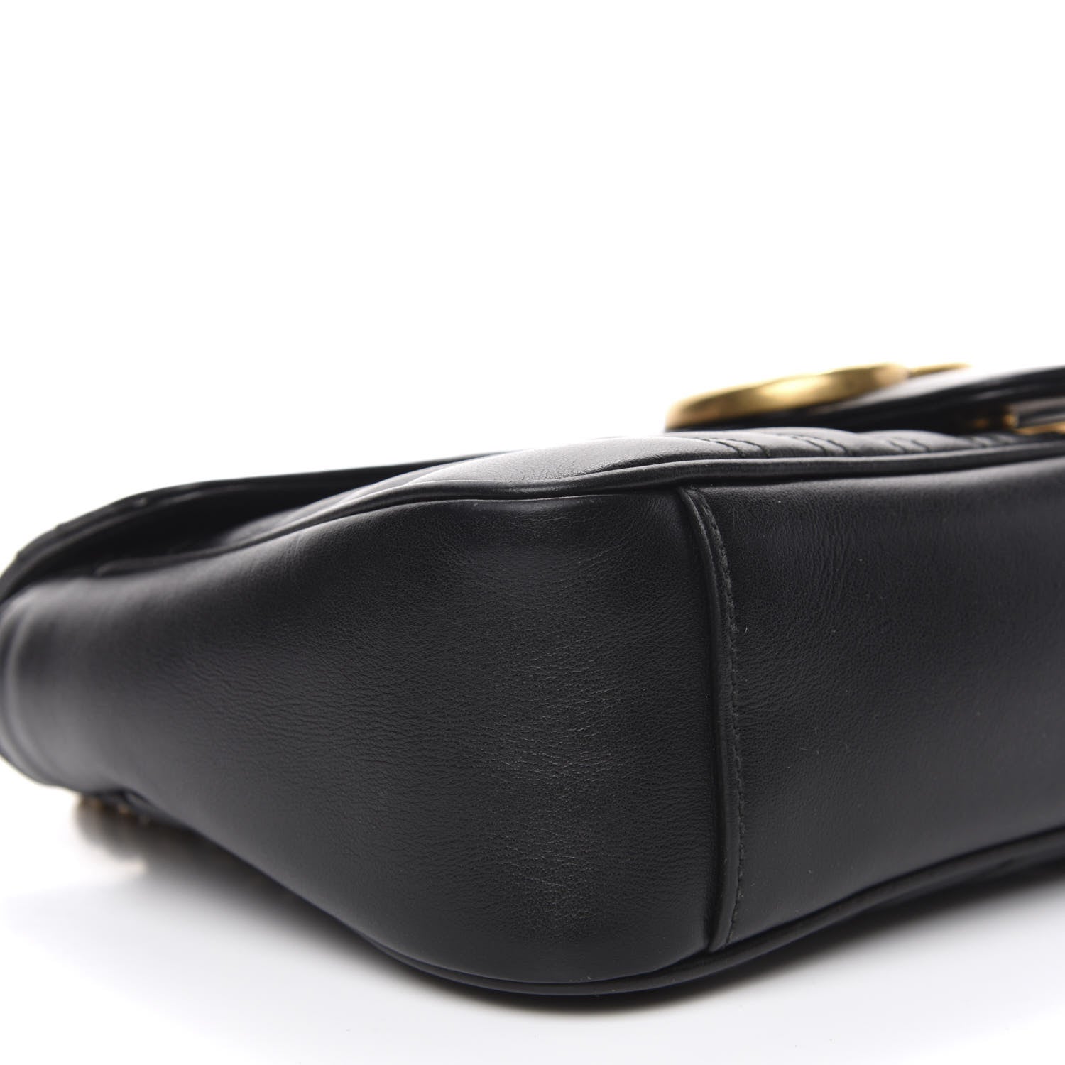 Gucci Calfskin Matelasse Small GG Marmont Shoulder Bag Black 7 of 9
