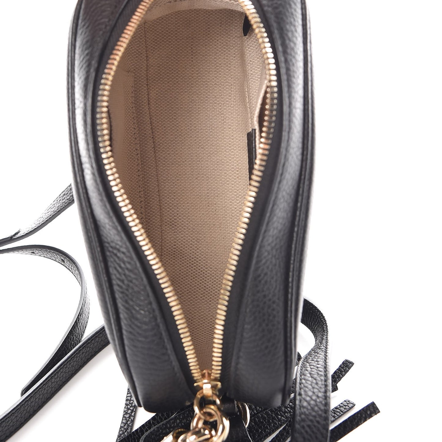 Pebbled Calfskin Small Soho Disco Bag Black