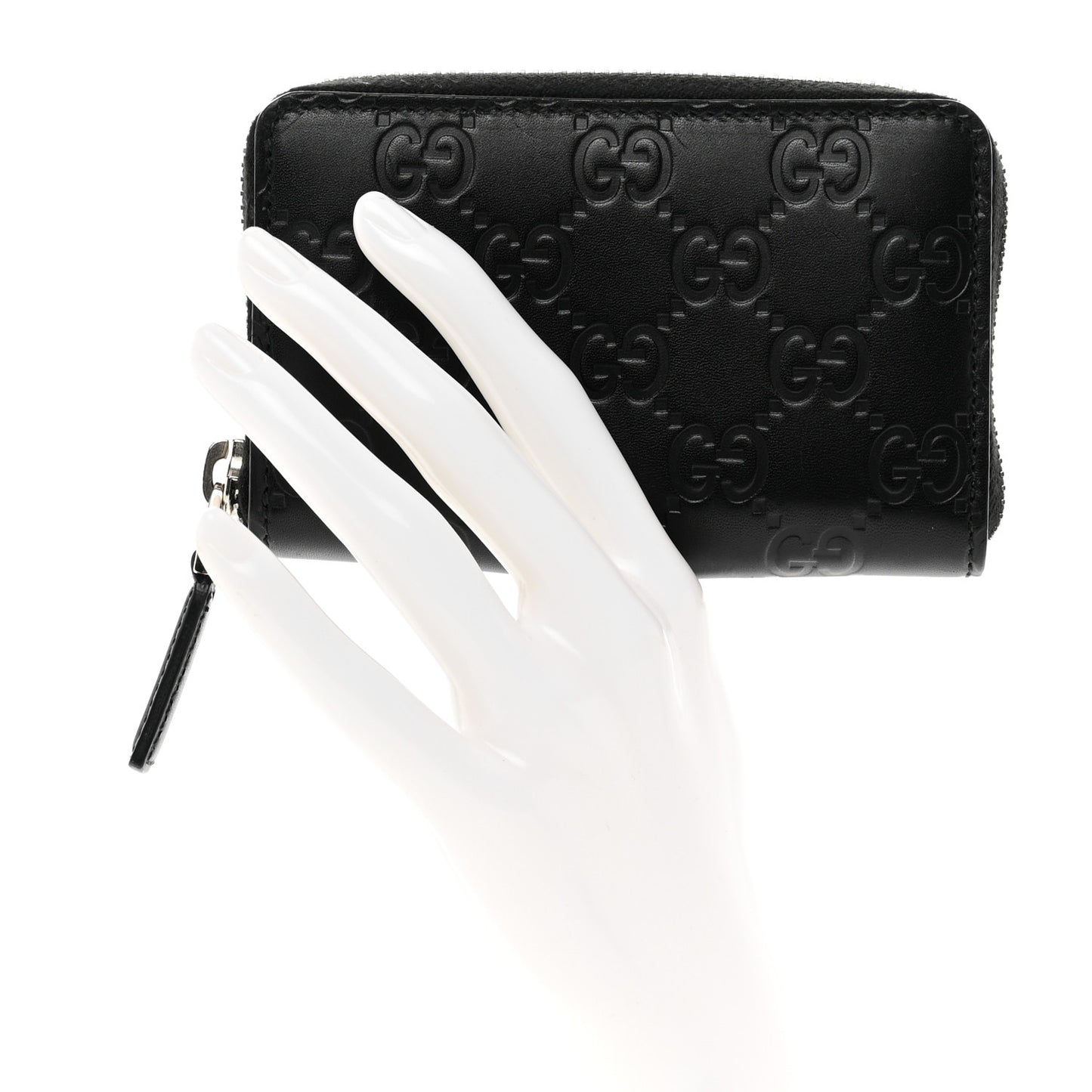 Guccissima Zip Around Card Case Black