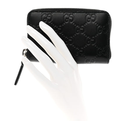 Gucci Guccissima Zip Around Card Case Black 2 of 8