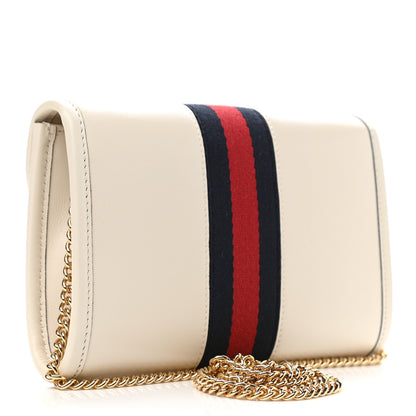 Gucci Textured Calfskin Web Mini Rajah Slim Flap Shoulder Bag Mystic White 3 of 12