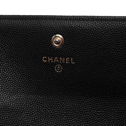 Chanel Caviar Quilted Large Boy Gusset Flap Wallet Black 6 of 10