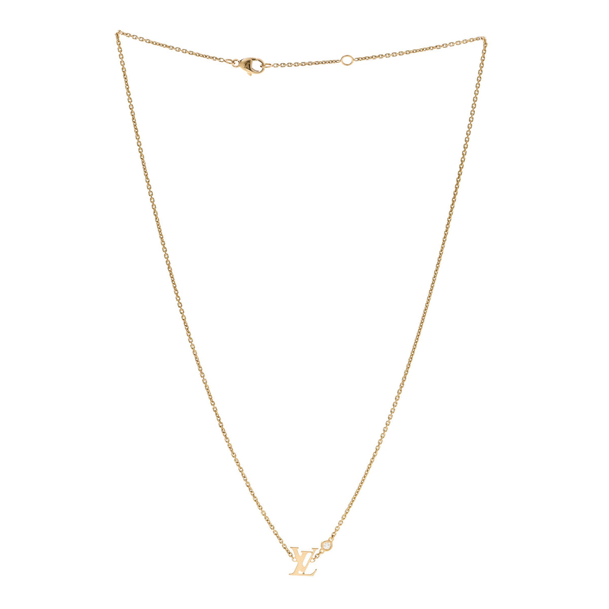 Louis Vuitton 18K Yellow Gold Diamond Idylle Blossom LV Pendant Necklace 3 of 6