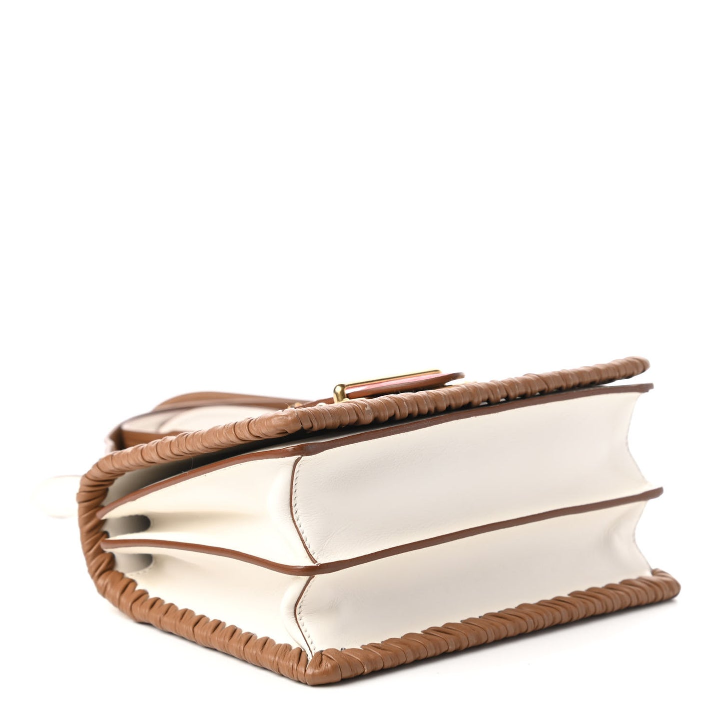 City Calf Raffia Ostrich Cahier Bag Natural Roso