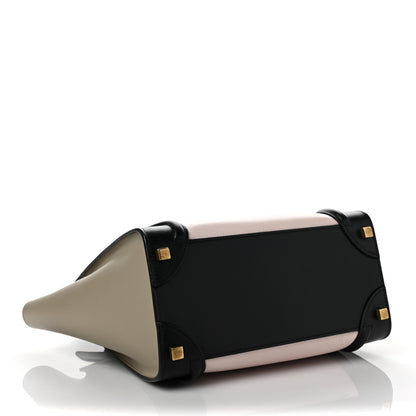 Celine Goatskin Smooth Calfskin Micro Tri-Color Luggage Olive 3 of 8