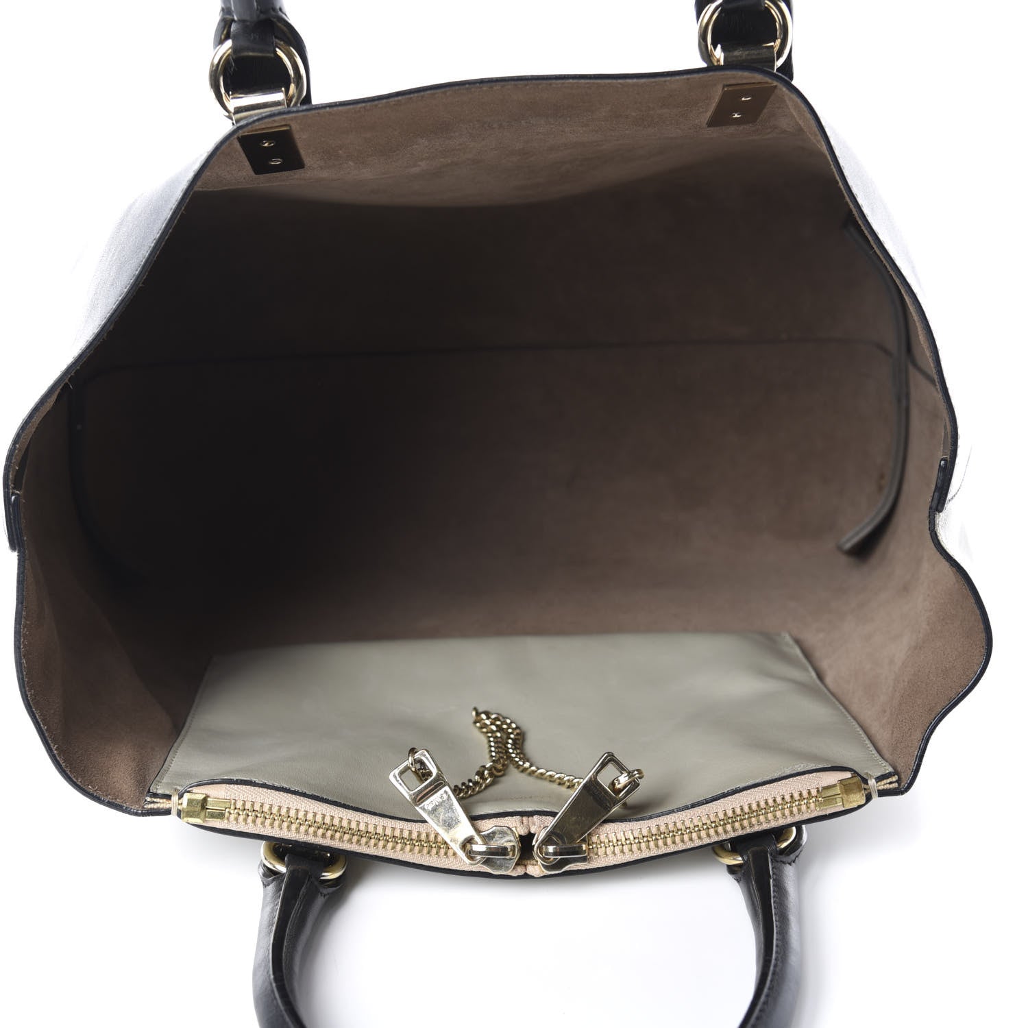 Chloe Smooth Calfskin Medium Baylee Two Tone Tote Marshmallow Grey Black 5 of 10