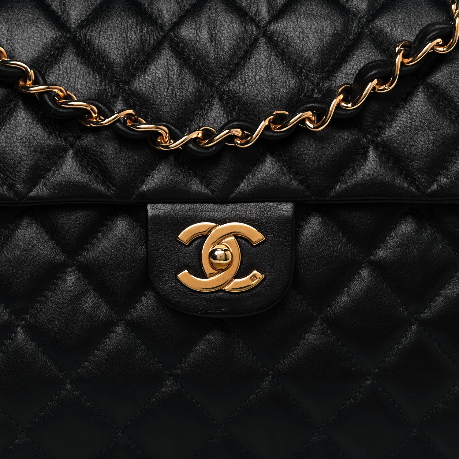 Chanel Lambskin Quilted Jumbo Single Flap Black 7 of 14