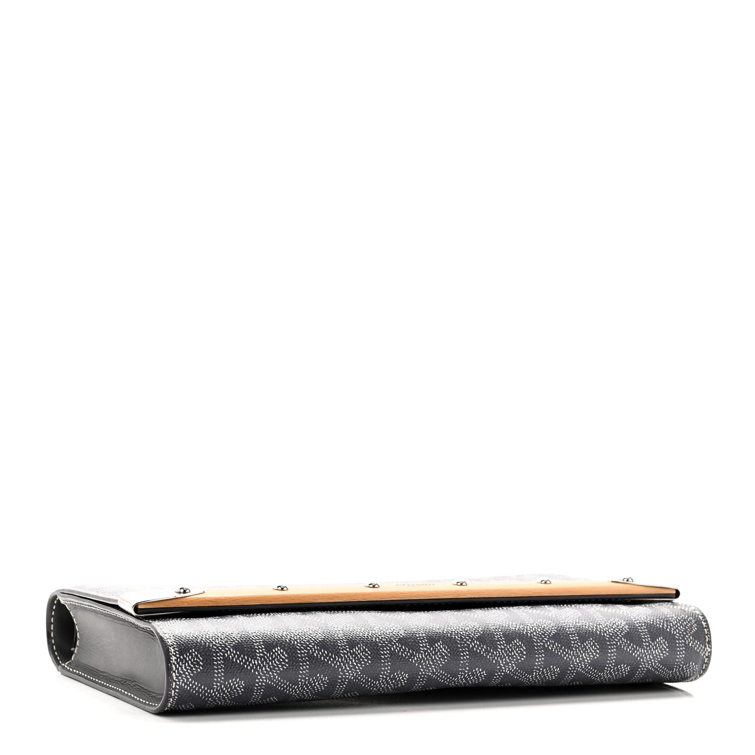 Goyard Goyardine Monte Carlo Bois Clutch With Strap Gray 3 of 14