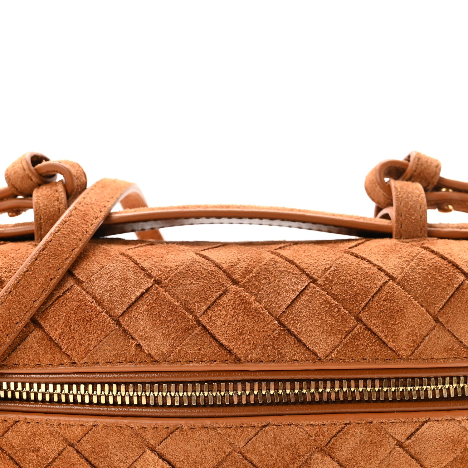 Bottega Veneta Suede Intrecciato Bang Bang Vanity Case Amber 7 of 9