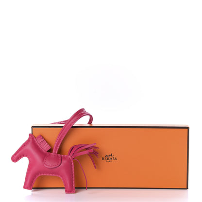 Hermes Milo Lambskin Grigri Rodeo Horse Bag Charm PM Rose Mexico 4 of 4