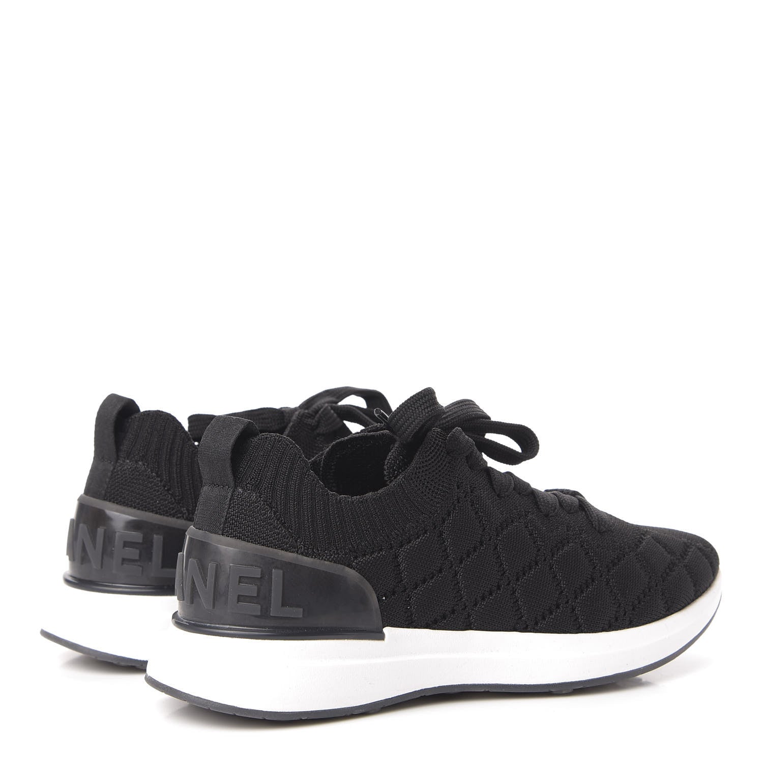 Chanel Mixed Fibers Quilted Womens CC Sneakers 35.5 Black 4 of 8