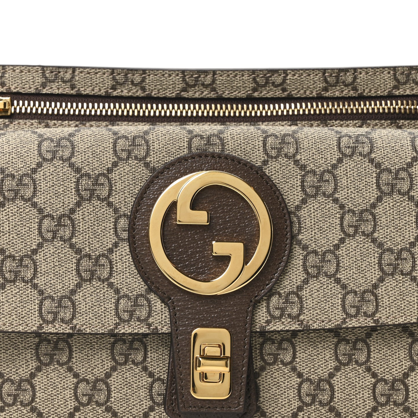 GG Supreme Monogram Textured Dollar Calfskin Blondie Belt Bag Beige Ebony New Acero